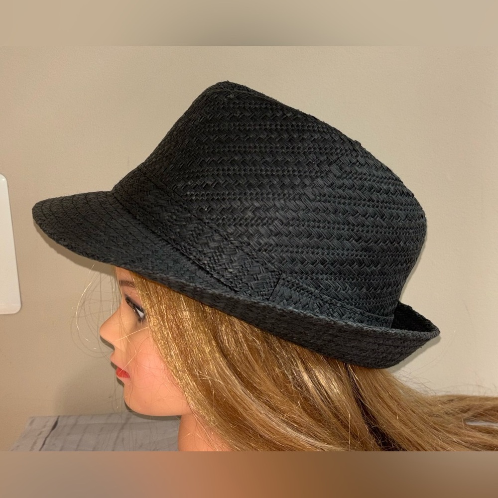 Forever 21 New Black Straw Trilby Fedora Hat